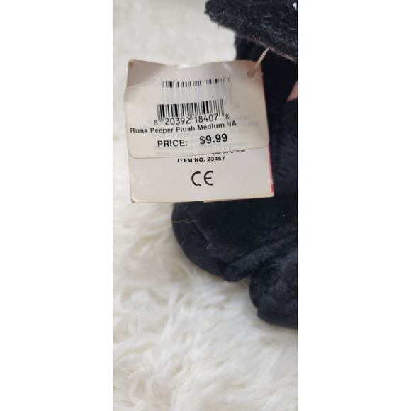 Russ Berrie 8" Shadow Black Cat Green Eyes Soft Plush Stuffed Animal Damaged Tag - Picture 3 of 7